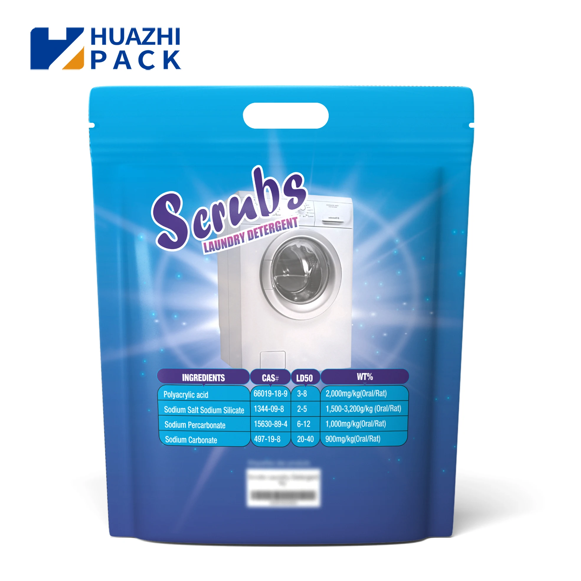 High quality 5KG stand up zipper pouch for detergent laundry washing powder packaging doypack bags with zipper