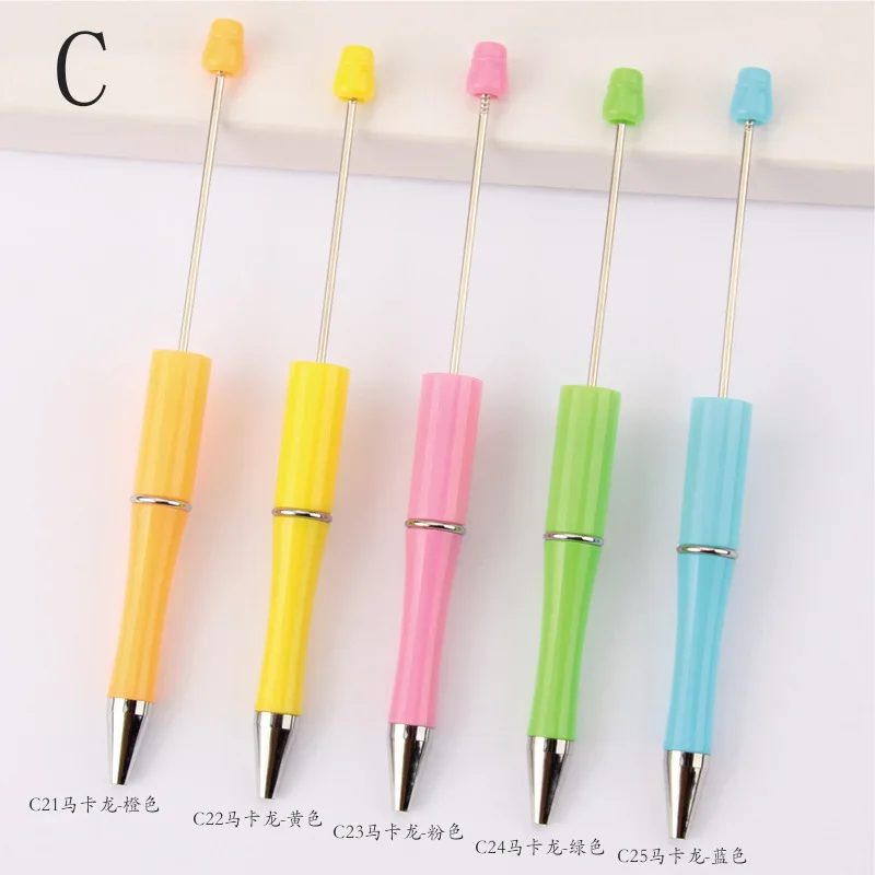Factory Price Personalized Diy Unique Spacer Metal Pens With Bead Ballpoint 77 Colors Plastic Beads For Bead Pens