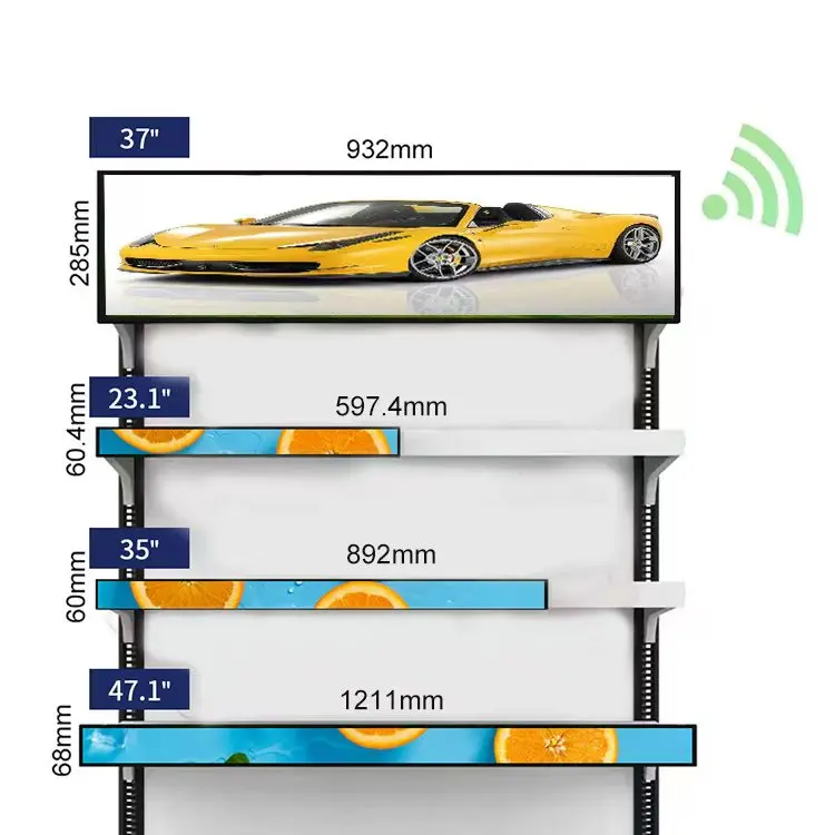 19 21 23 24 28 35 37 43 48 88 Inch bar Shelf Display/ bar Screen bar Monitor Edge Display/ bar Lcd