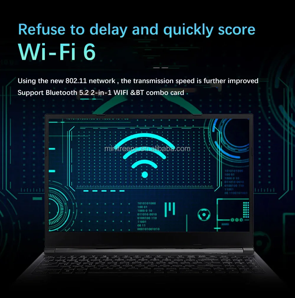 MiniTree Core i9 12900H 12th Gen Gaming Laptop 16.1 Inch 2.5K RGB RTX3060 6GB DDR4 Max 64GB PCIE4.0 1TB Gaming Computer Win11PRO