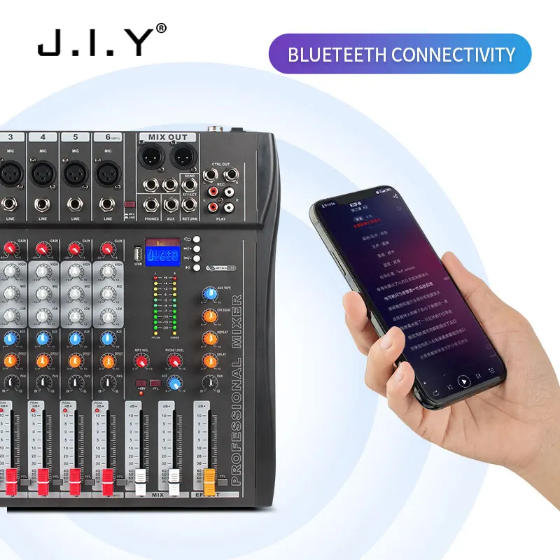 CT6 6-канальный Blueteeth миксер аудио эффект микшерная консоль оборудование USB 48V DJ смешивания