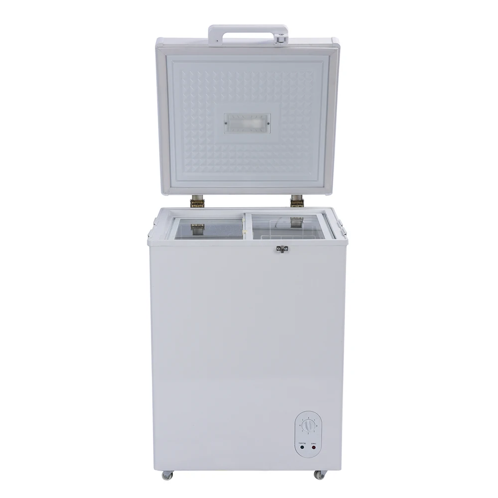 Hot Selling 108L 12V/24V Solar Chest Freezer DC-Powered with Gel Battery Solar Panel Compressor Control and Display Cooler
