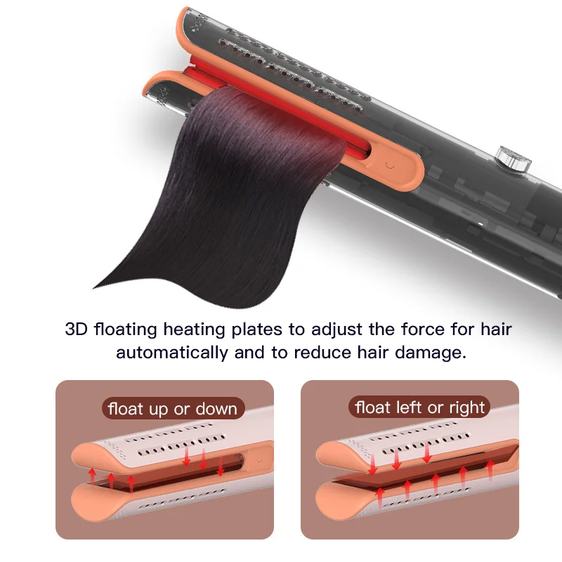 Portable Mini Hair Straightener 30 Seconds Rapid Warm up 2 and 1 Customized LCD Flat Plates 18W Safety Titanium Fast PTC Heating