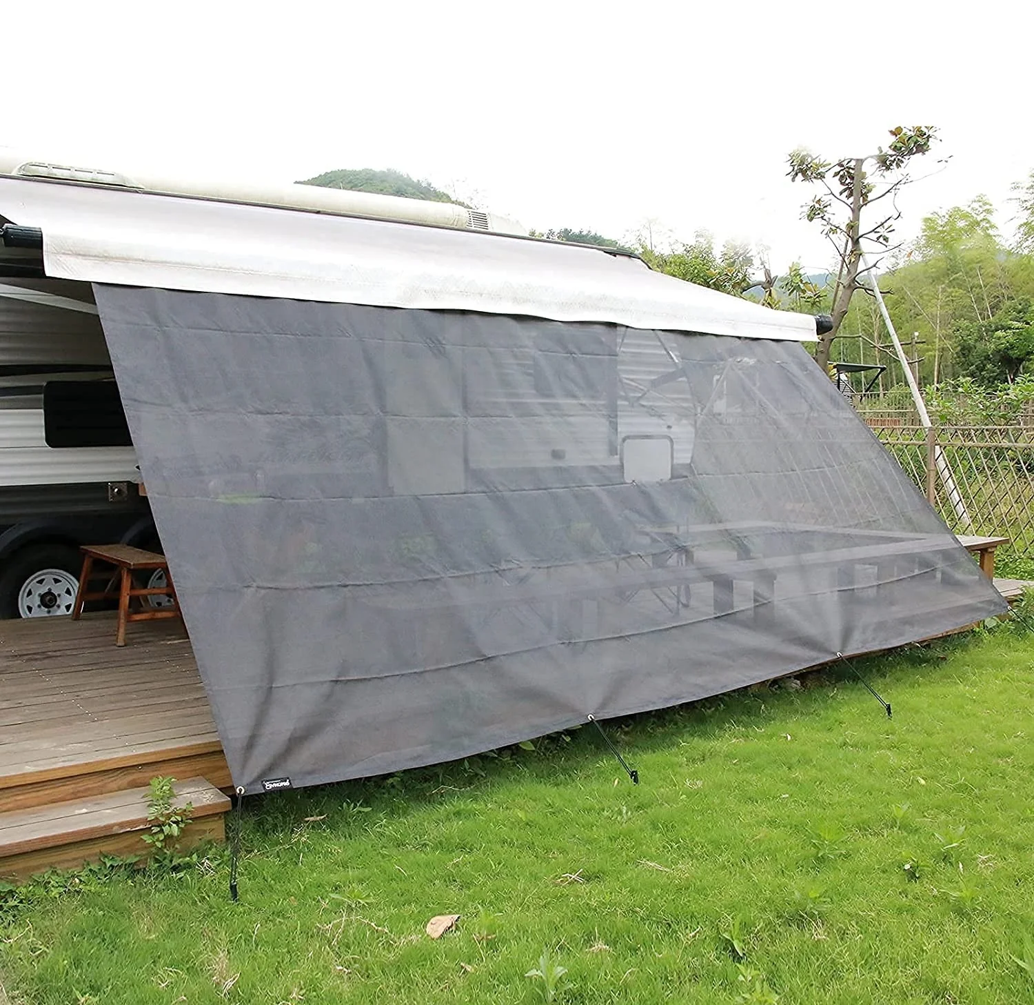J502 тент для домов на колесах, солнцезащитный козырек 8 'X 15'3 '', черный сетчатый козырек от солнца, УФ-защита, комплекты для домов на колесах