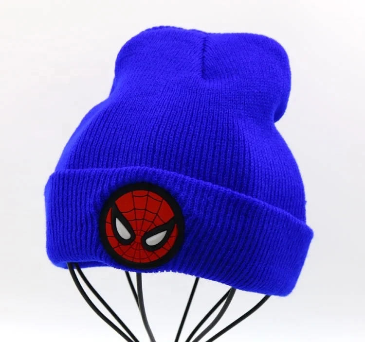 
KENSHELLEY 2020 Hot Sell Custom Baby Hats Children Spider Man Cute Beanies Hats Solid Color Plain Warm Knitted Beanies 