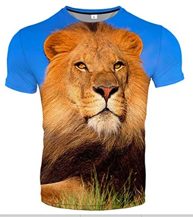 deep   men    plus size handsome  tiger lion    3d print t shirt  man  kid  animal  short sleeve 3D  t  shirts