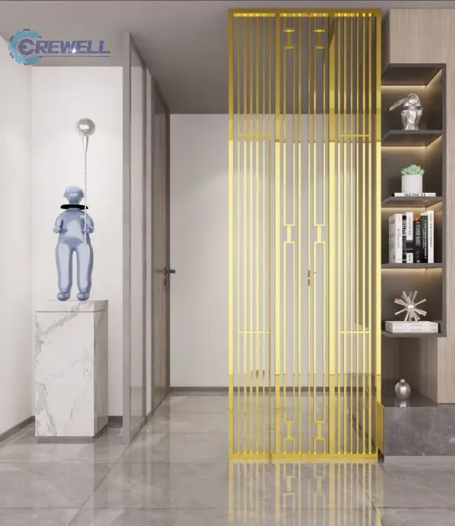 Buy discount make a room mild steel antique copper satin hollow out room divider for residential