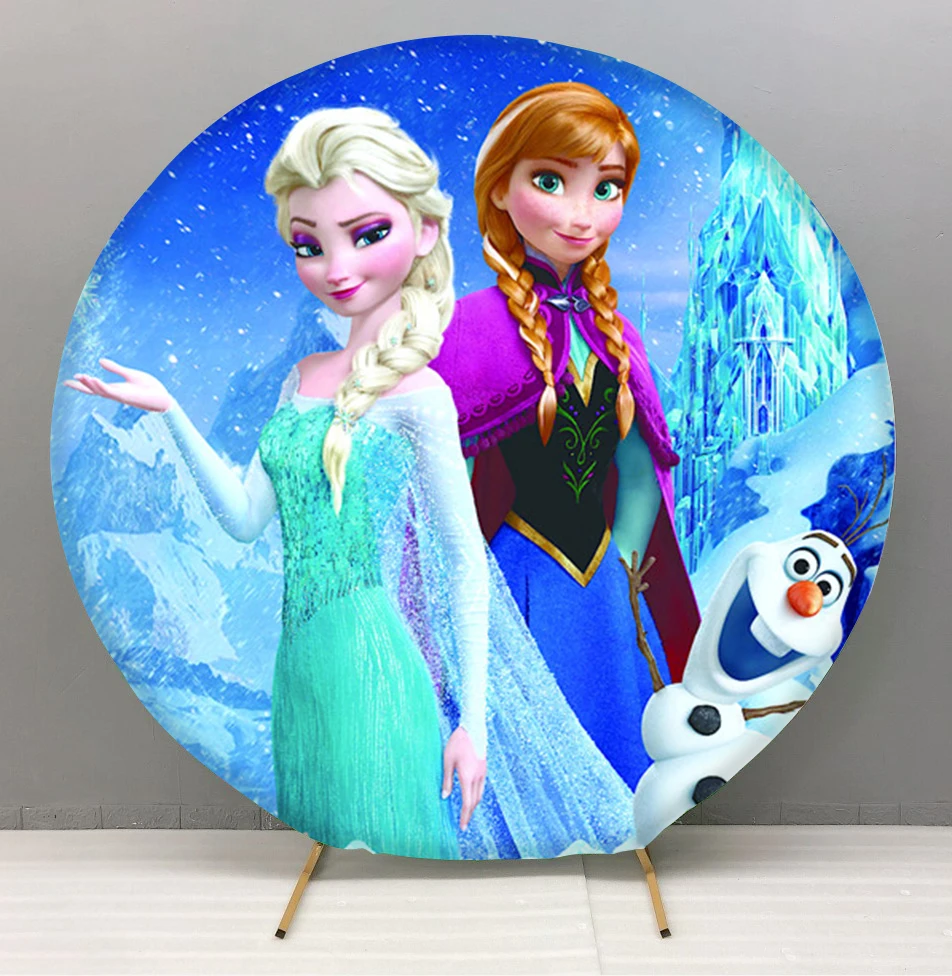 Customized Exhibition Events Birthday Party Circle Tension Polyester Fabric Design Round Wedding Circle Backdrop Stand