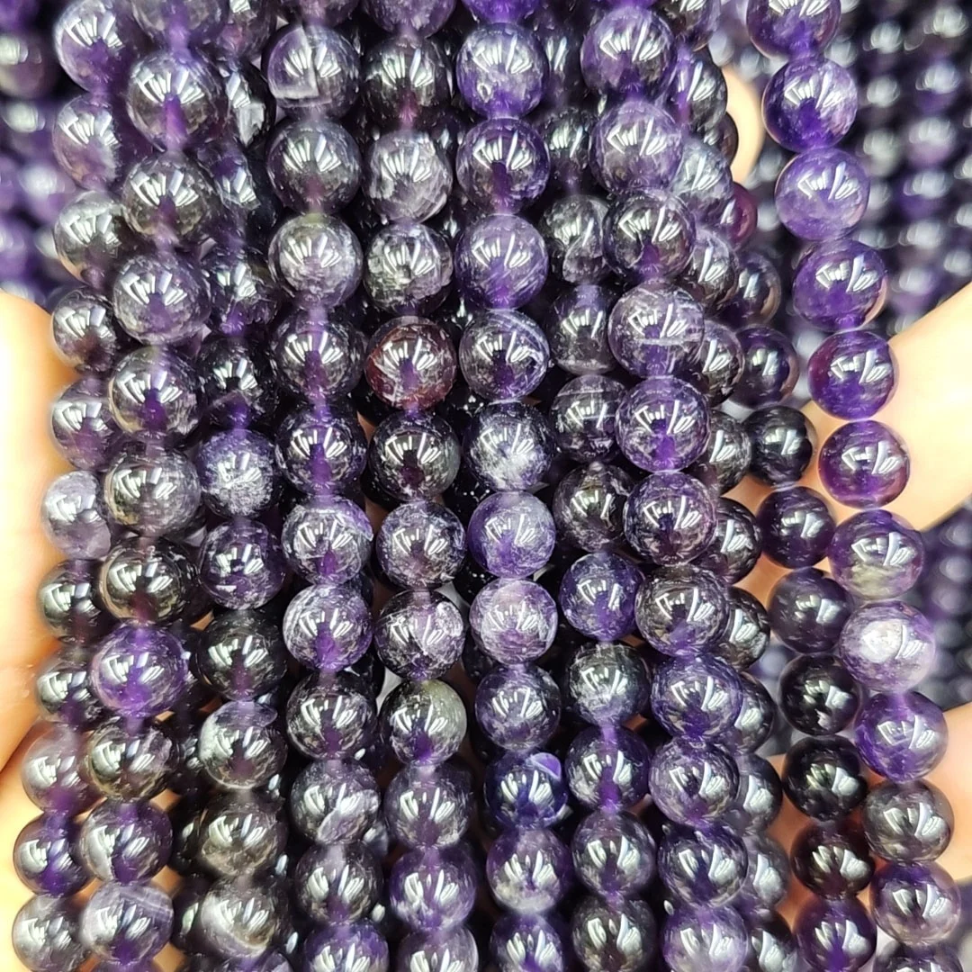 original natural stone beads 4/6/8/10/12mm round amethyst loose beads for bracelet making