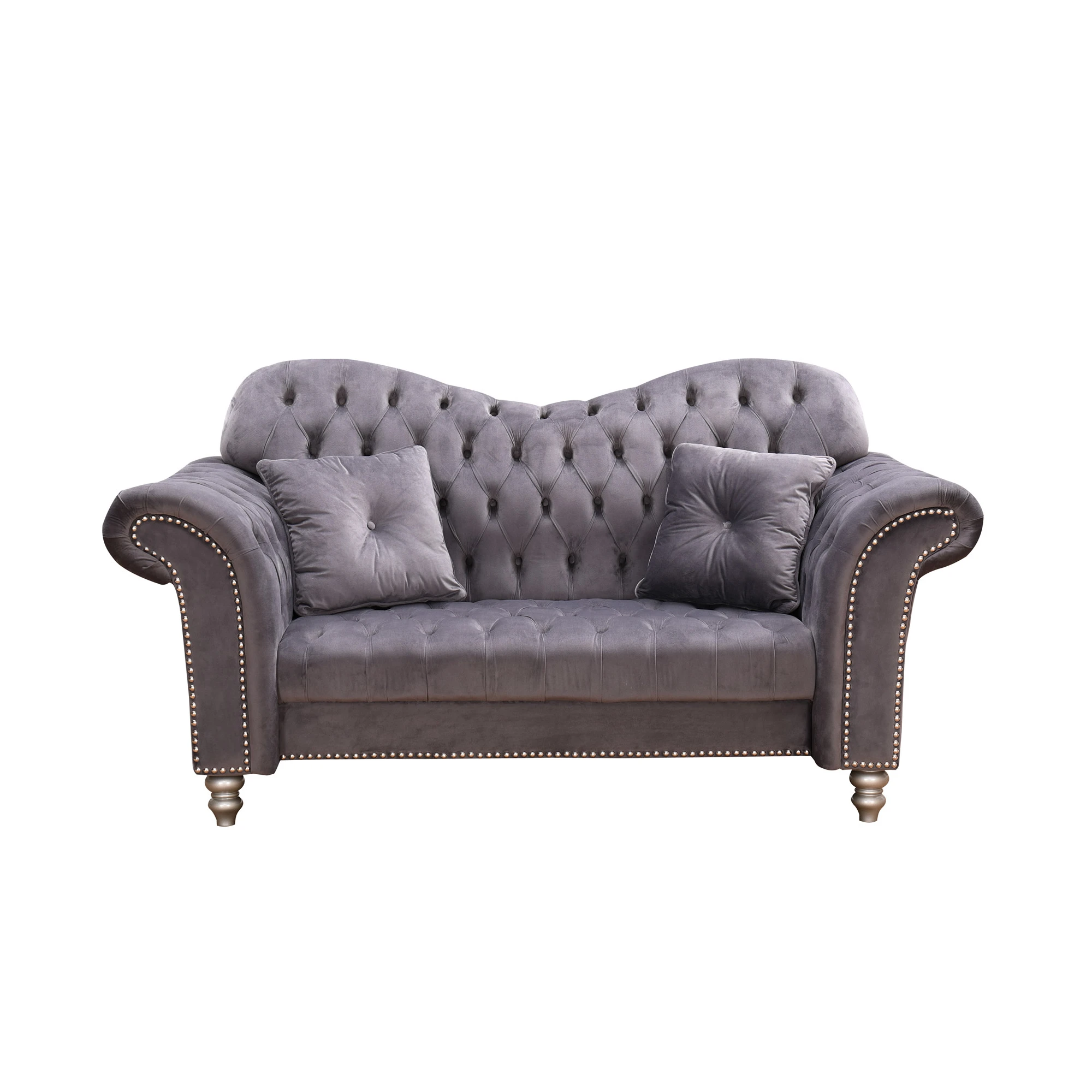 Оптовая продажа 2021 мебель высокого качества серый бархатный диван chesterfield диваны для