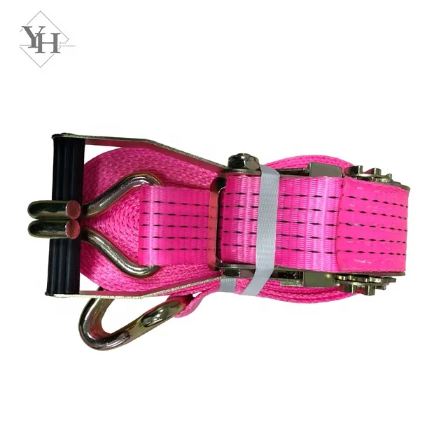 
hot selling GS EN12195-2 heavy duty cargo lashing belt 50mm 5000kg 6m 8m 9m 10m ratchet tie down straps with j hook 