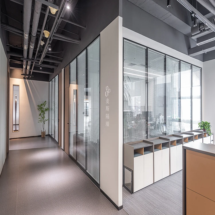 Interior Modules shipped directly glass partition built in Louvers wall panel for office