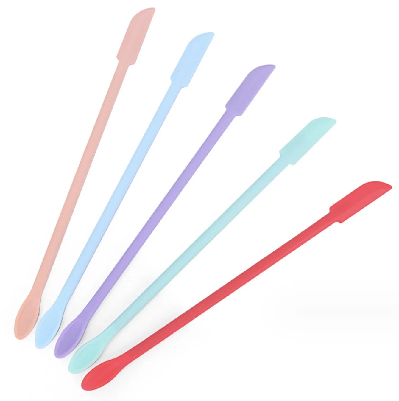 Pink Cosmetics Beauty Spatulas Scraper Tool set Silicone Small Rubber for Cream Makeup Easy use