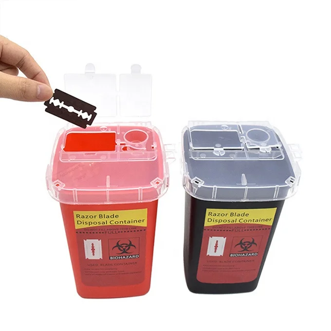 Syringes Disposal Portable 1L Medical Waste Safety Bin Tattoo Needle Box Sharp Container