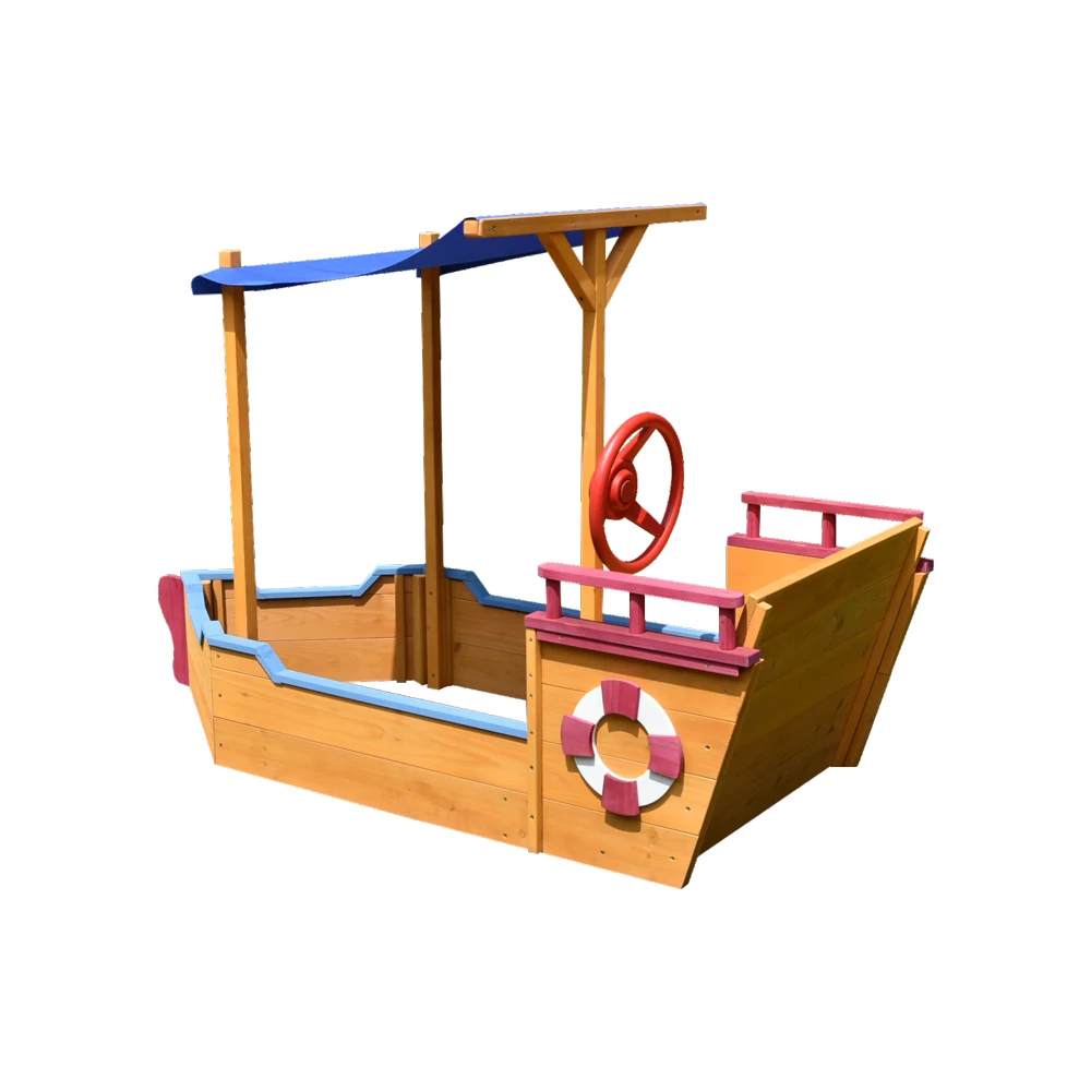 Pirate Ship Sand Pit  Outdoor Backyard Kids Wooden Sandbox Toy  sandbox Wooden Sand box