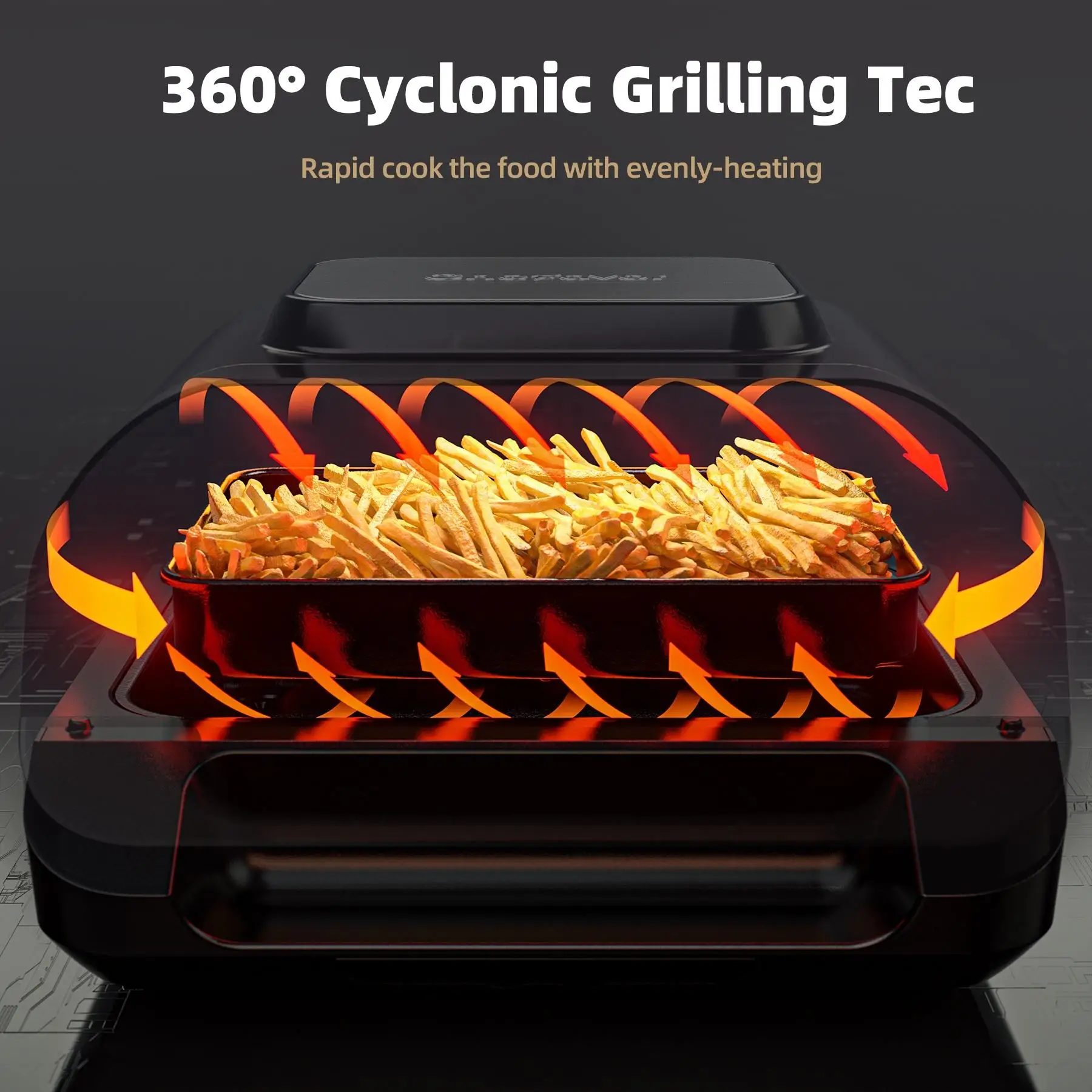 China factories 10L air frier without oil digital air fryer oven video with LED display panel