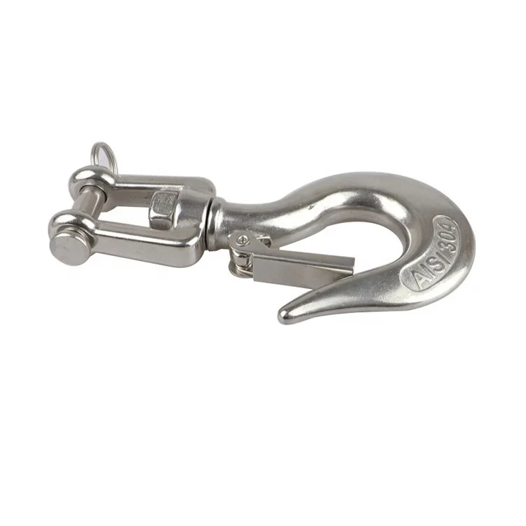 American Style Heavy Duty Crane Cargo Hook 304 316 Stainless Steel Plain Finish Mining Heavy Industry Crane Lifting Chain Hook