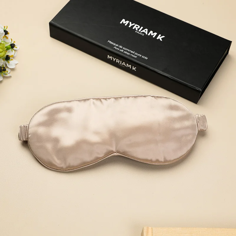 Custom Logo 22mm Silk Eye Mask Covers Mulberry 100% Pure Silk Sleeping Eye Mask