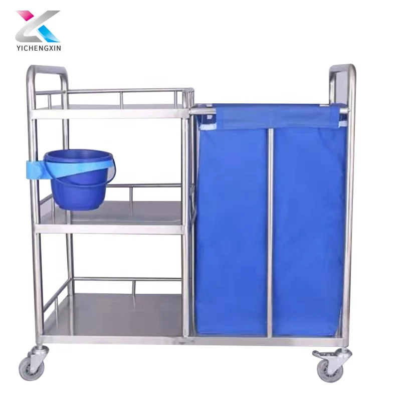 
Best sales stainless steel dirt cart hospital emergency cart 
