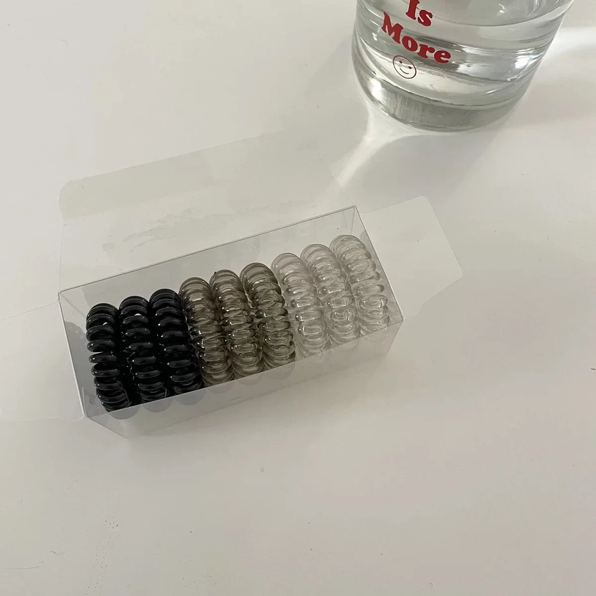 Factory Wholesale 9pc/pack lucency elastic telephone cord spiral hair ties coil plastic hair band headband