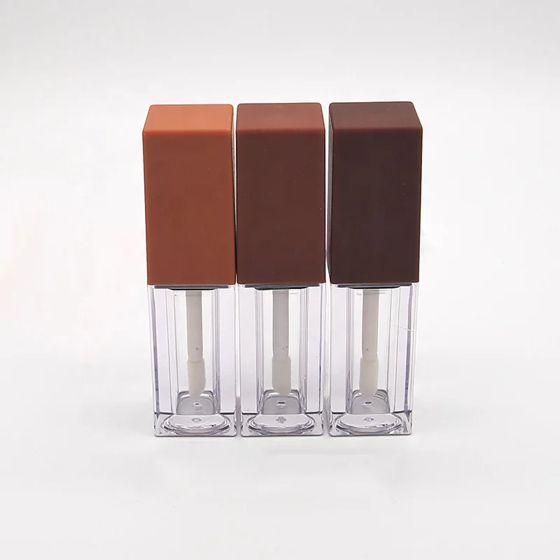 
wholesale ready to ship square mixed colors empty lip gloss tube liquid lipstick container 5ml for lip color 