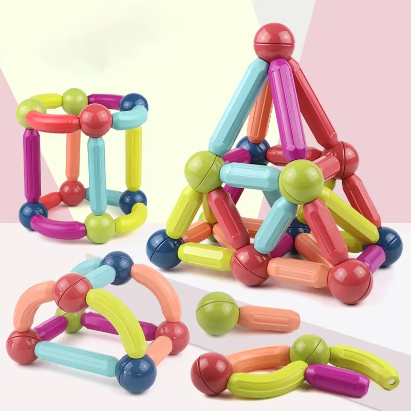 36pcs Magnetic Sticks Balls And Rods Montessori Educational STEM Toys Magnetic Building Sticks Blocks for Kids