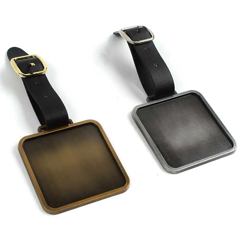 Custom square printed travel luggage labels clothing pendant sublimation luggage tag blank