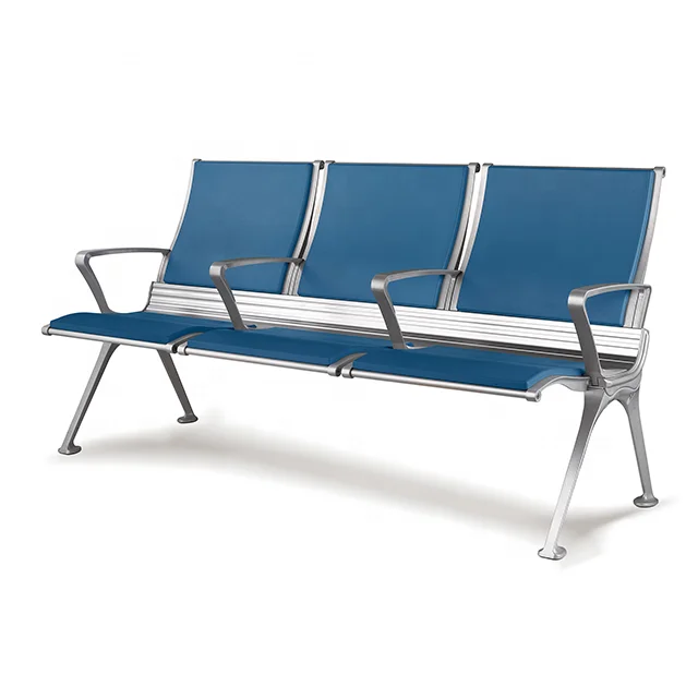 Spa waiting room PU chairs wholesale modern aluminum airport chair PU cushion airport seating chair waiting room seat