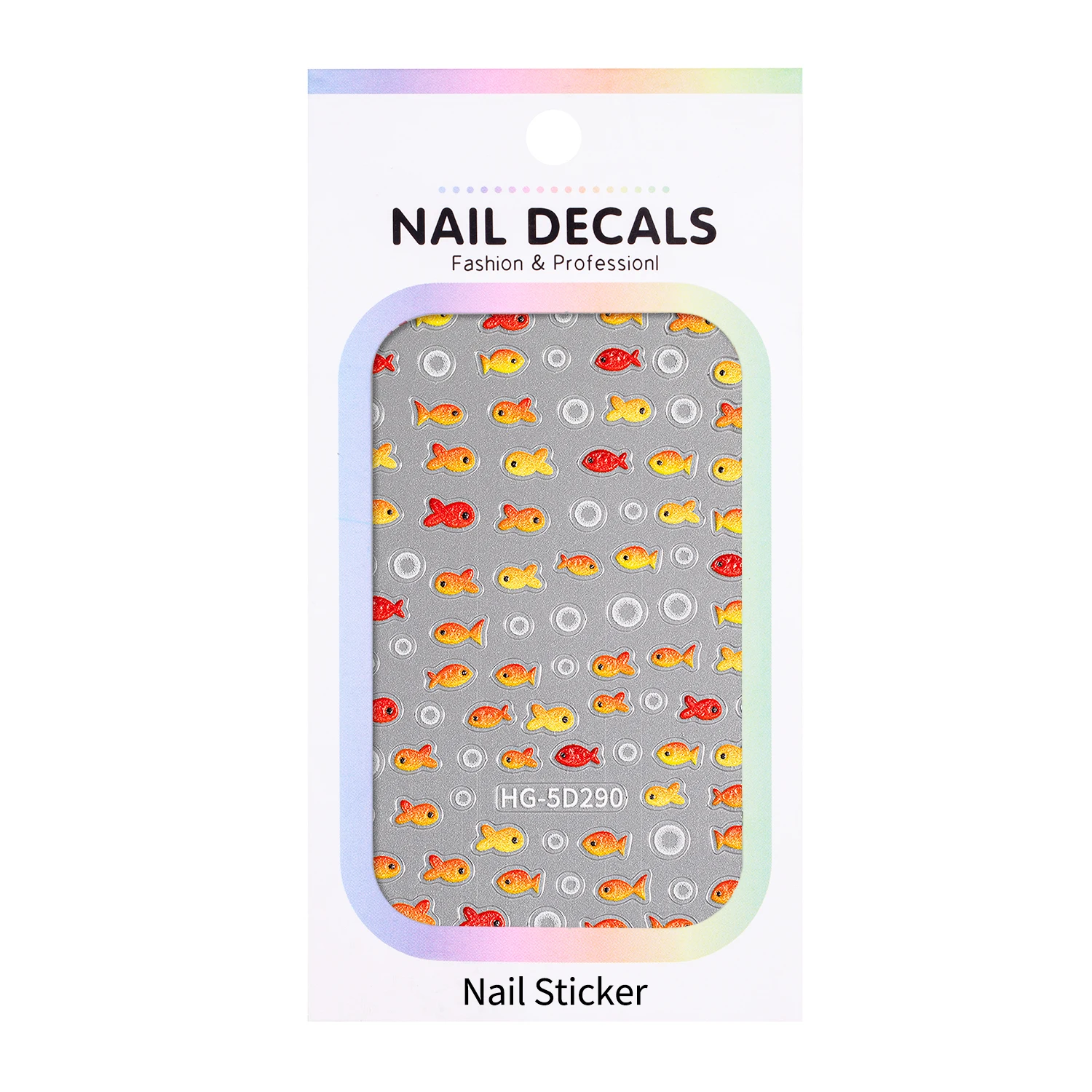 Dreamy Goldfish Color Nail Stickers 5D Smart Little Fish Colourful Mermaid Tail Nail Art Charm Decoration
