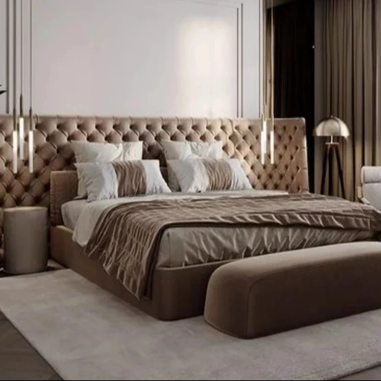 Turkish Luxury Royal King Size Bedroom Sets Elegant Super Size headboard italian Style tufted luxury bed frame full size