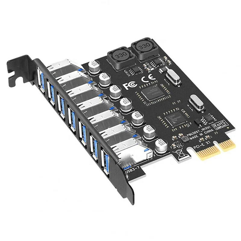 NEC720201 PCI E PCIE Express на 7 портов USB 3 0 адаптер карта для настольного компьютера Usb карта