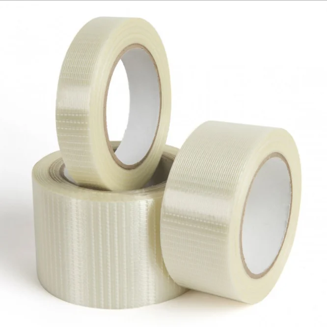 Adhesive fiberglass tape self adhesive reinforced strapping shipping fiber adhesive tape