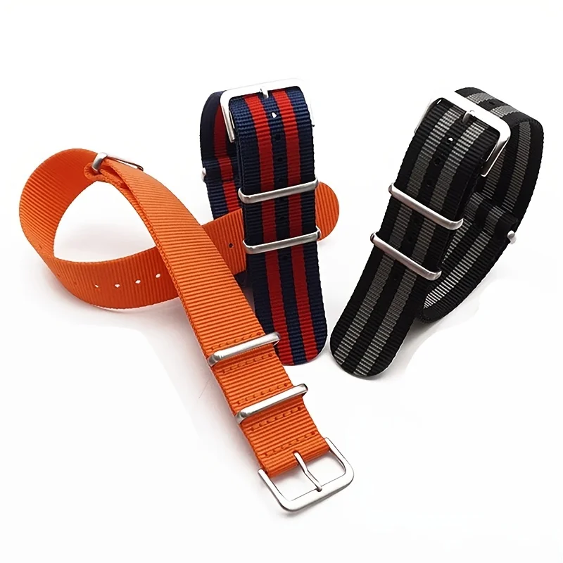 high quality custom polyester woven watch strap braided 18mm woven watch strap nylon