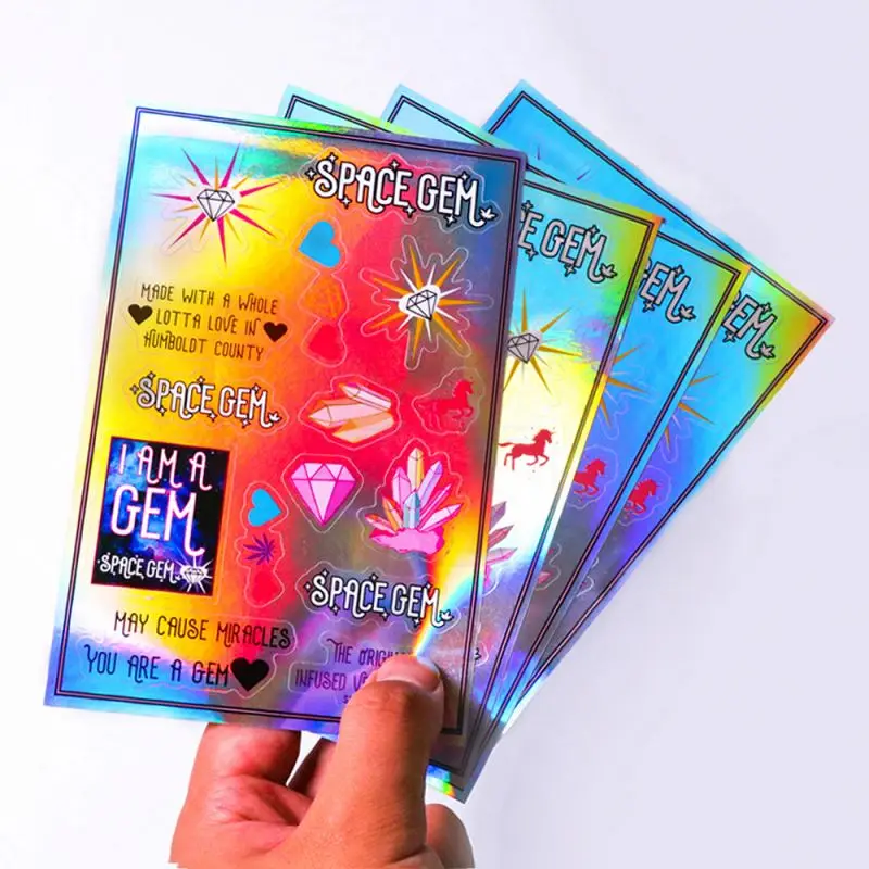 Hologram Bottle Label Holographic Lenticular Sticker Glitter Shinny Print Custom Sheet