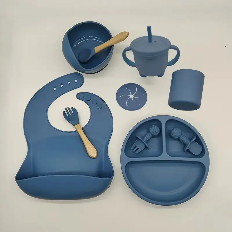 High quality custom baby tableware baby silicone food grade feeding baby silicone lunch box for kids