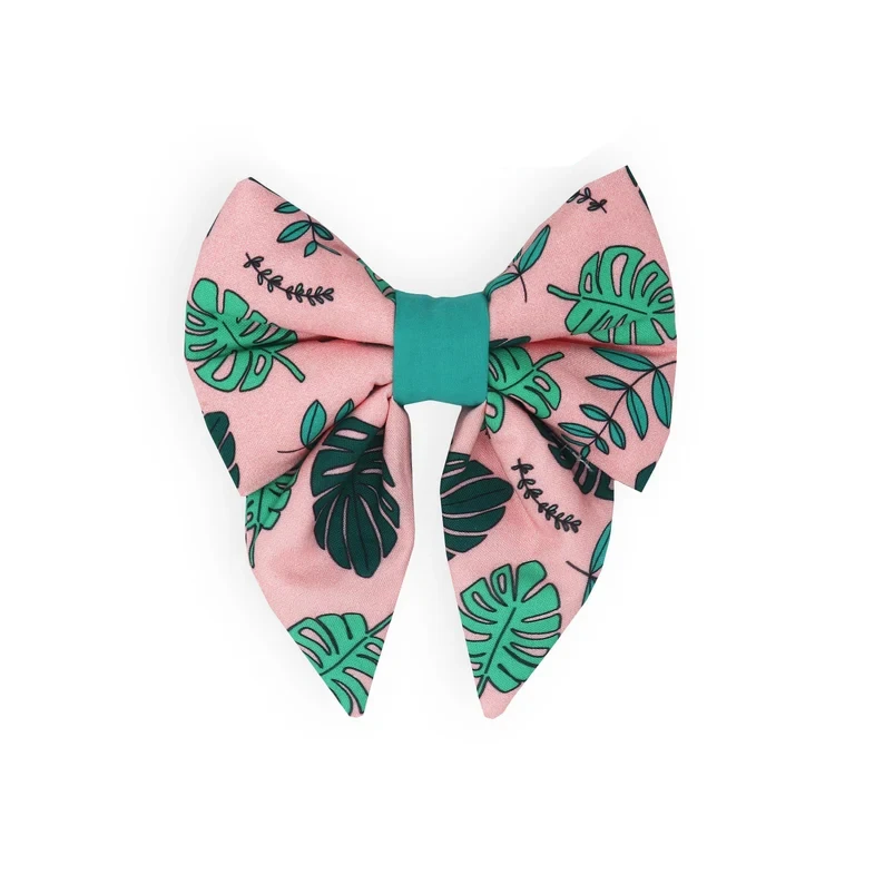 Floral Summer Pet Neckwear Slip On Dog Bow Knot Pet Clothing Custom Floral Pattern Bow Tie Girl or Boy Pet Accessories Bow