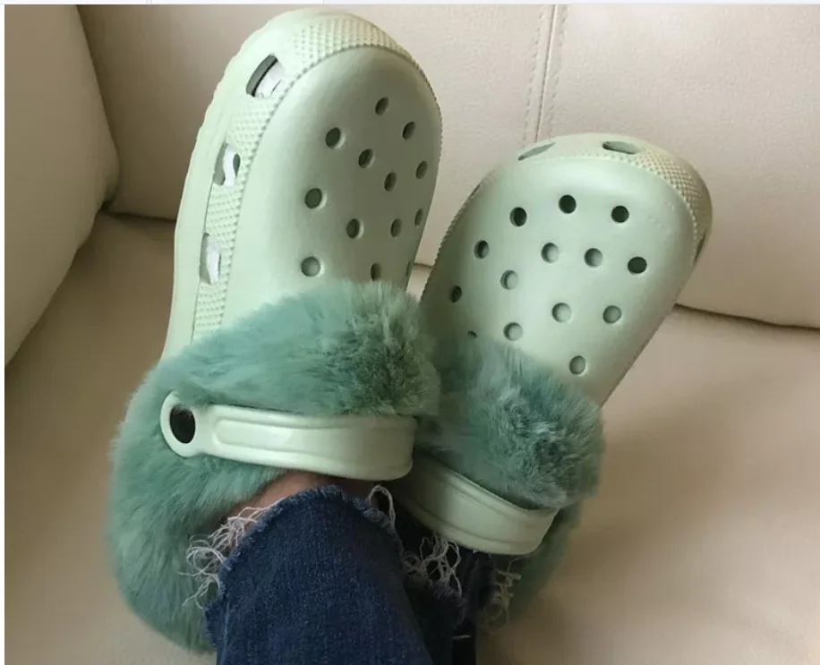 2022 HN1007 newnew winter Woolen Sheep Fur House Slippers Luxury Indoors  Clogs Shoes Custom Logo shoes Classic Garden EVA Clogs