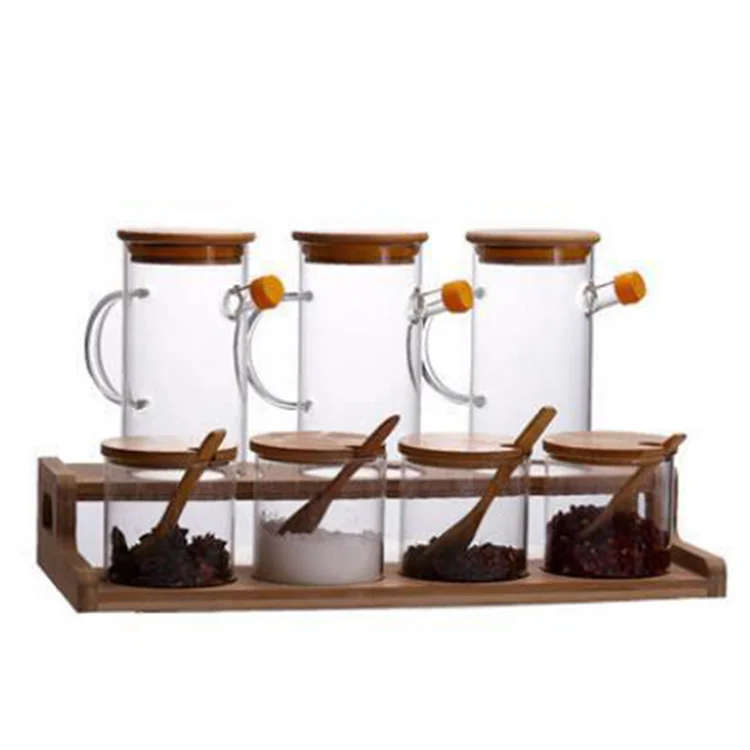 High borosilicate glass quantitative oil pot kitchen household oil tank creative soy sauce vinegar bottle seasoning bottle set