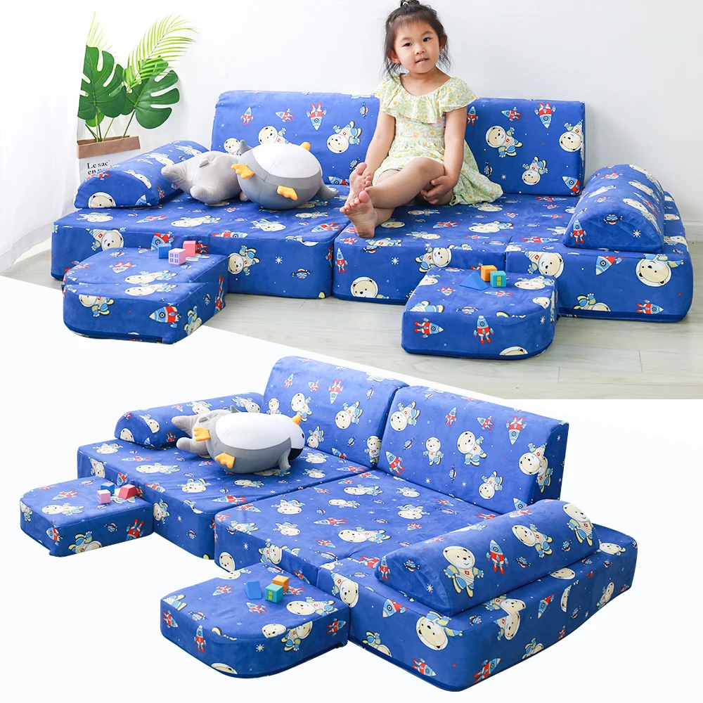 Безопасный и экологичный диван Nugget, игровая комната Furnifure, Детский мягкий пенный блок, 8 шт., складной детский диван
