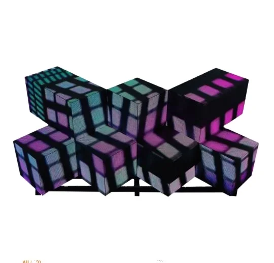 Customized Irregular Shape Cool Full-color Led Dj Booth Dj Booth Led cube Display Screen