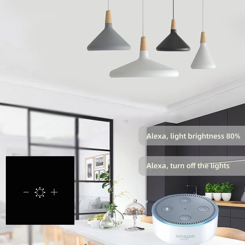  Переключатель регулировки яркости Tuya Smart Life 3 клавиши Wi-Fi для дистанционного управления мобильными телефонами умного дома голосовое управление