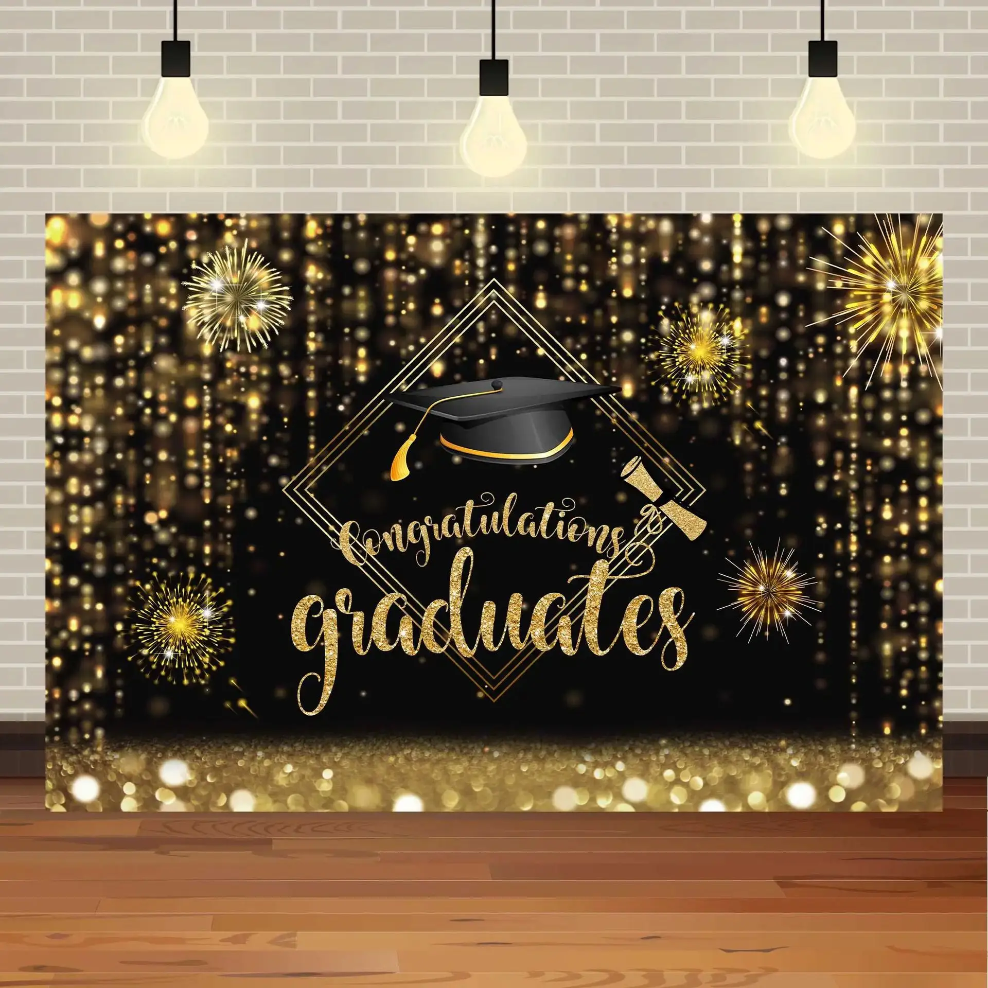 Stock Polyester Graduation Photography Background Banner For Congratulations Celebration
