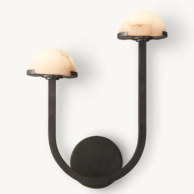 American Modern Alabaster dome mushroom shaped solid brass stand  Decoration Interior Wall Lamp For Bedroom Livingroom