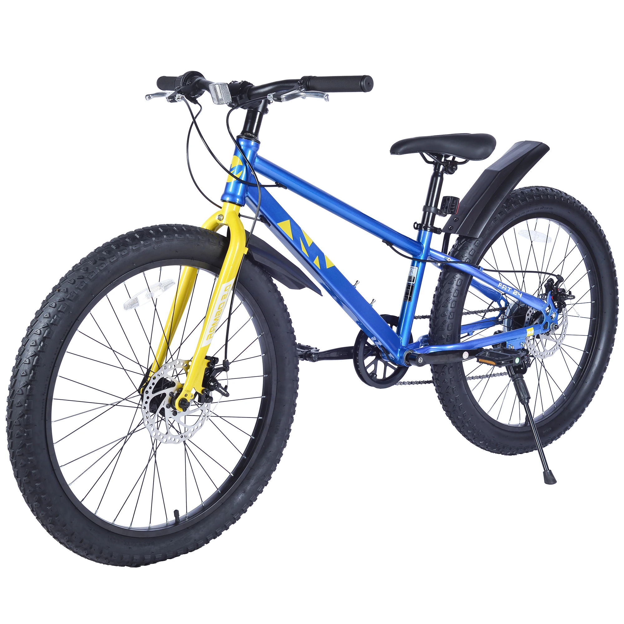 ZUKKA 24 inch Custom Fat Tire MTB Builds For Snow And Sand With Steel Frame And Disc Brake Blue Color