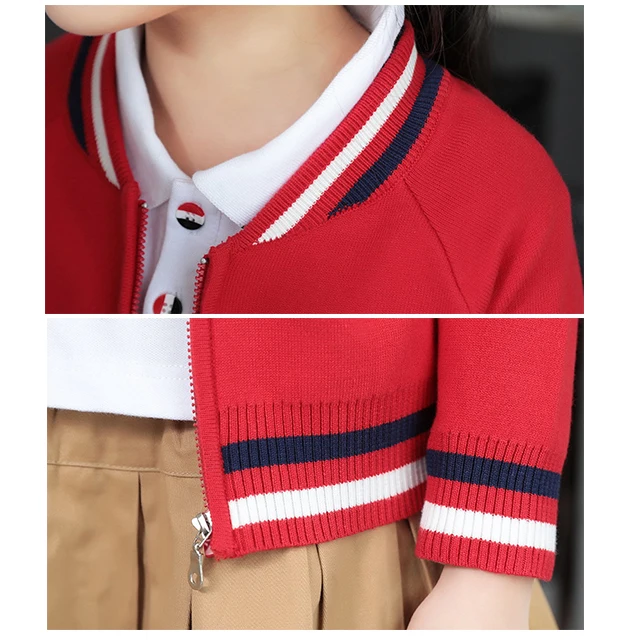 2022 Autumn Winter Kids Primary Kindergarten Girls and Boys New Style Sweater Jacket Three Pieces UK American School Uniform