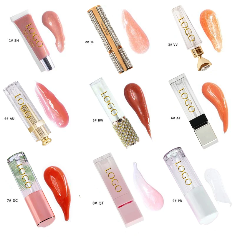L08 High Quality Lipgloss Wholesale Package Squeeze Tubes Boxes Packaging 15ml 10ml Custom Plumping Lip Gloss Private Label