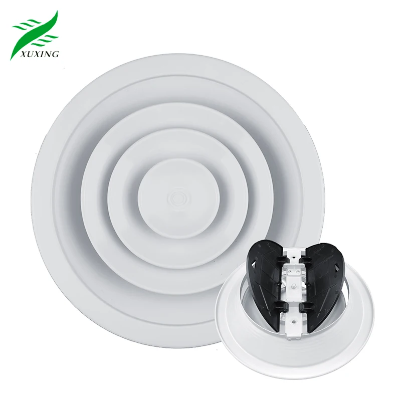 Round Ceiling Diffuser With Butterfly Valve OBD Aluminum Air Condition Diffuser