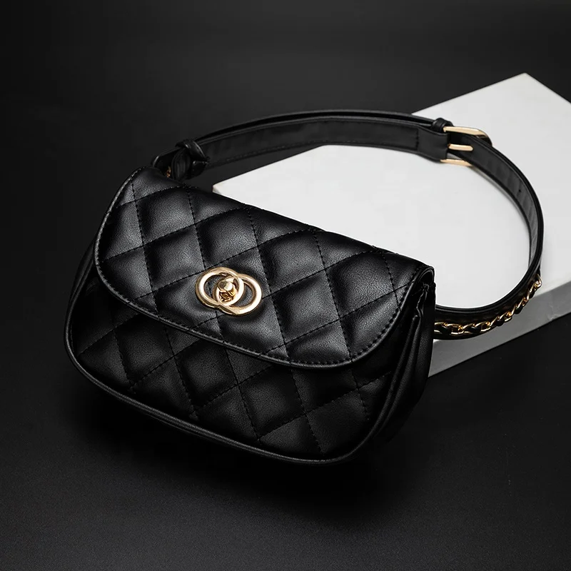 MIYIN Korean version fashionable waist bag for women coin key Crossbody shoulder bag Rhombus cute Belt Bag with Adjustable belt