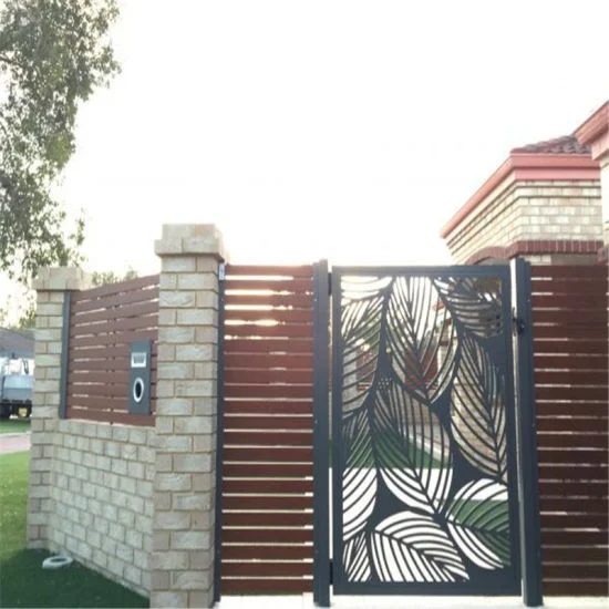 Folding aluminum single exterior price villa entrance house main gate door designs electric high quality wrought iron gate