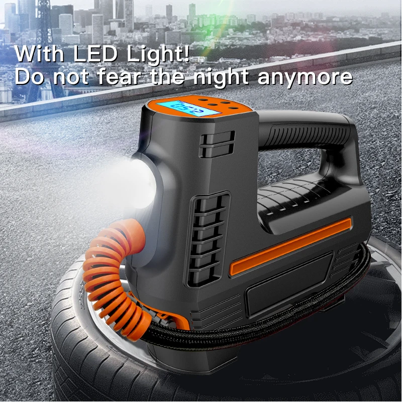 Dc 12V Portable Air Compressor Car Tire Pump, Car Tire inflator, Auto Tire Pump with Led Light